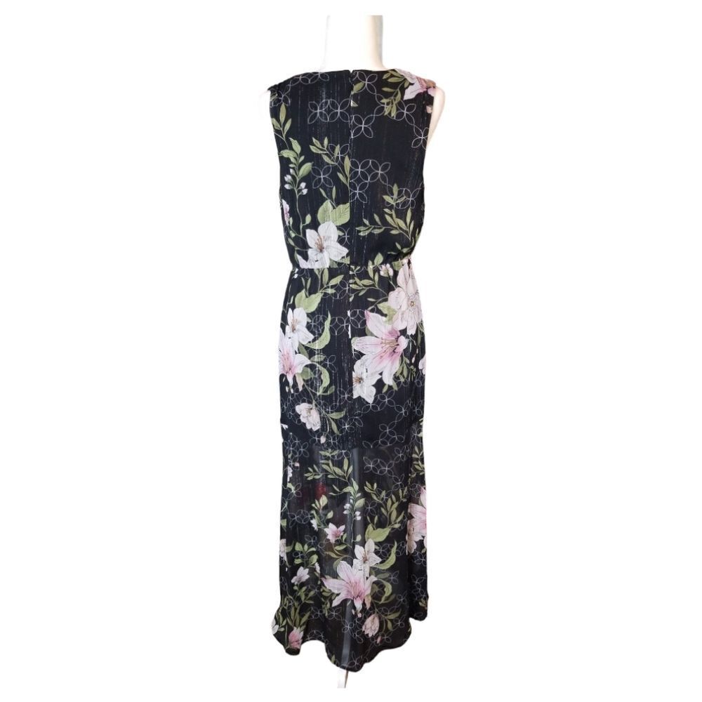 Guess V-neck Sleeveless Floral Chiffon Maxi Size Medium - Picture 4 of 9